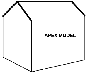 Apex roof shed model