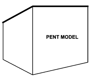 Pent roof shed model