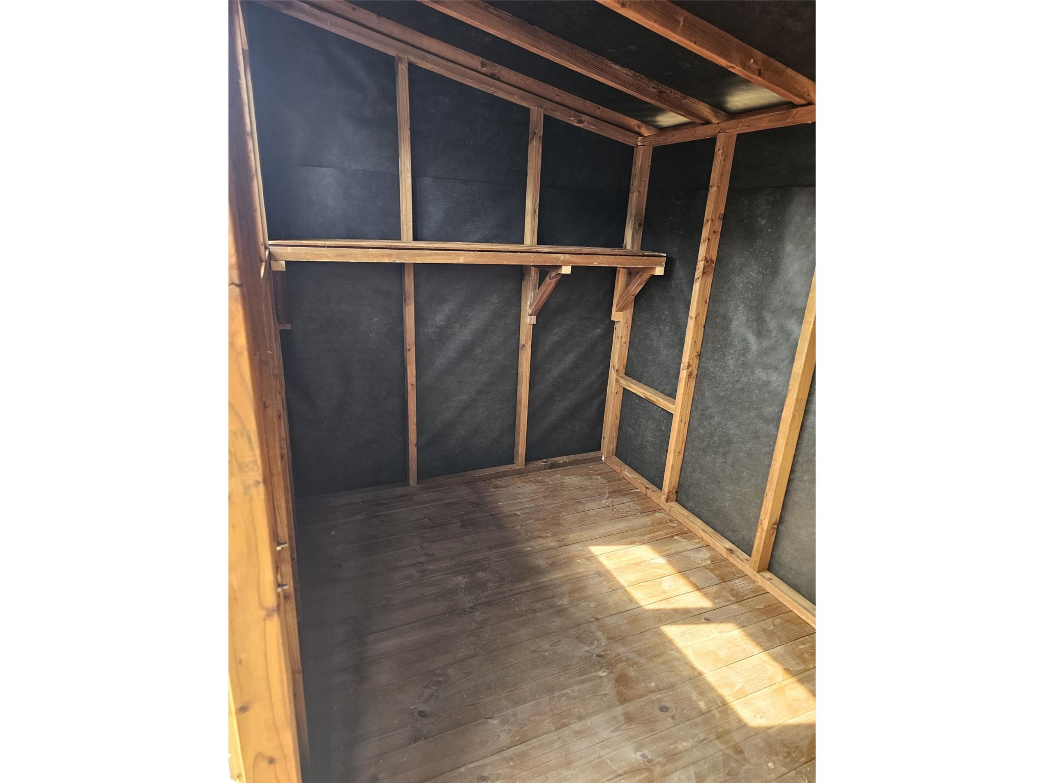 Interior detail of the 10x6 Pent B Beast shed