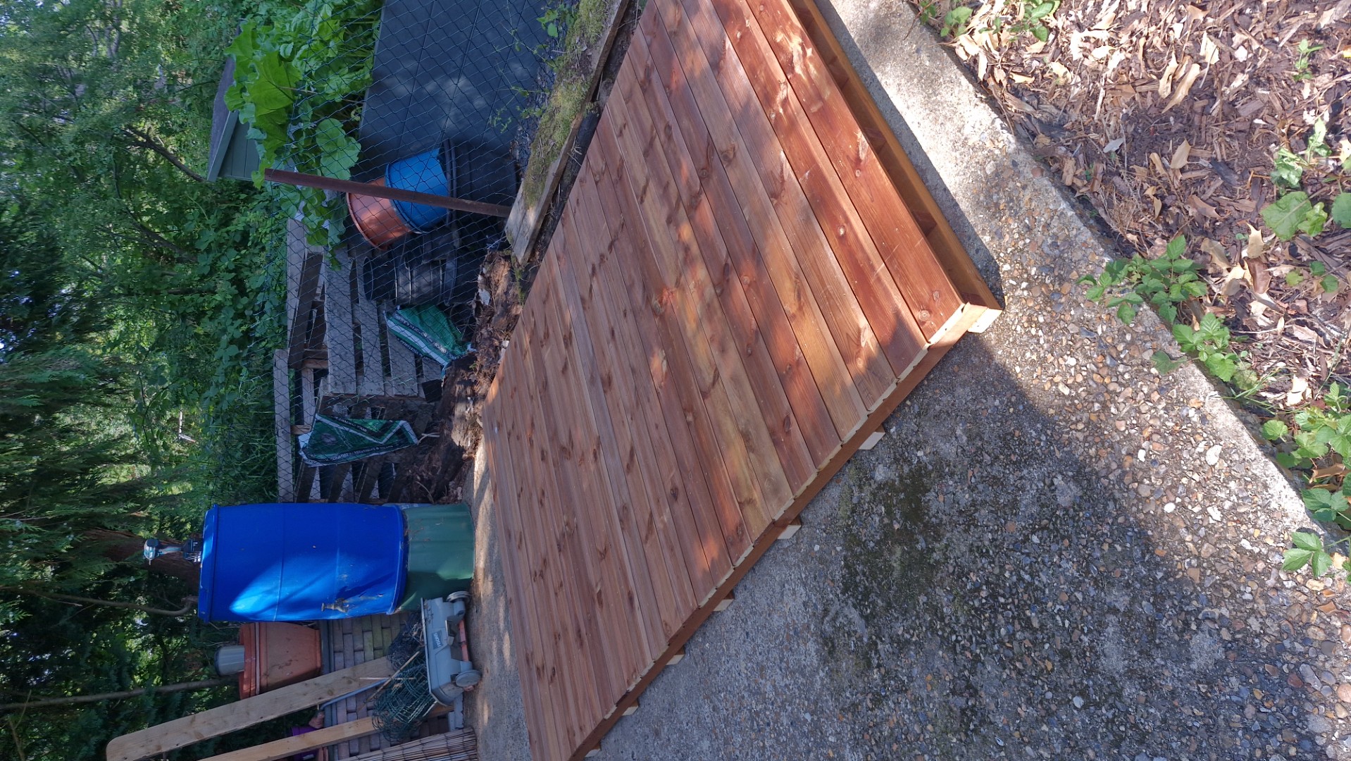 Prepared timber base ready for the Milton Keynes HiPex Security shed installation
