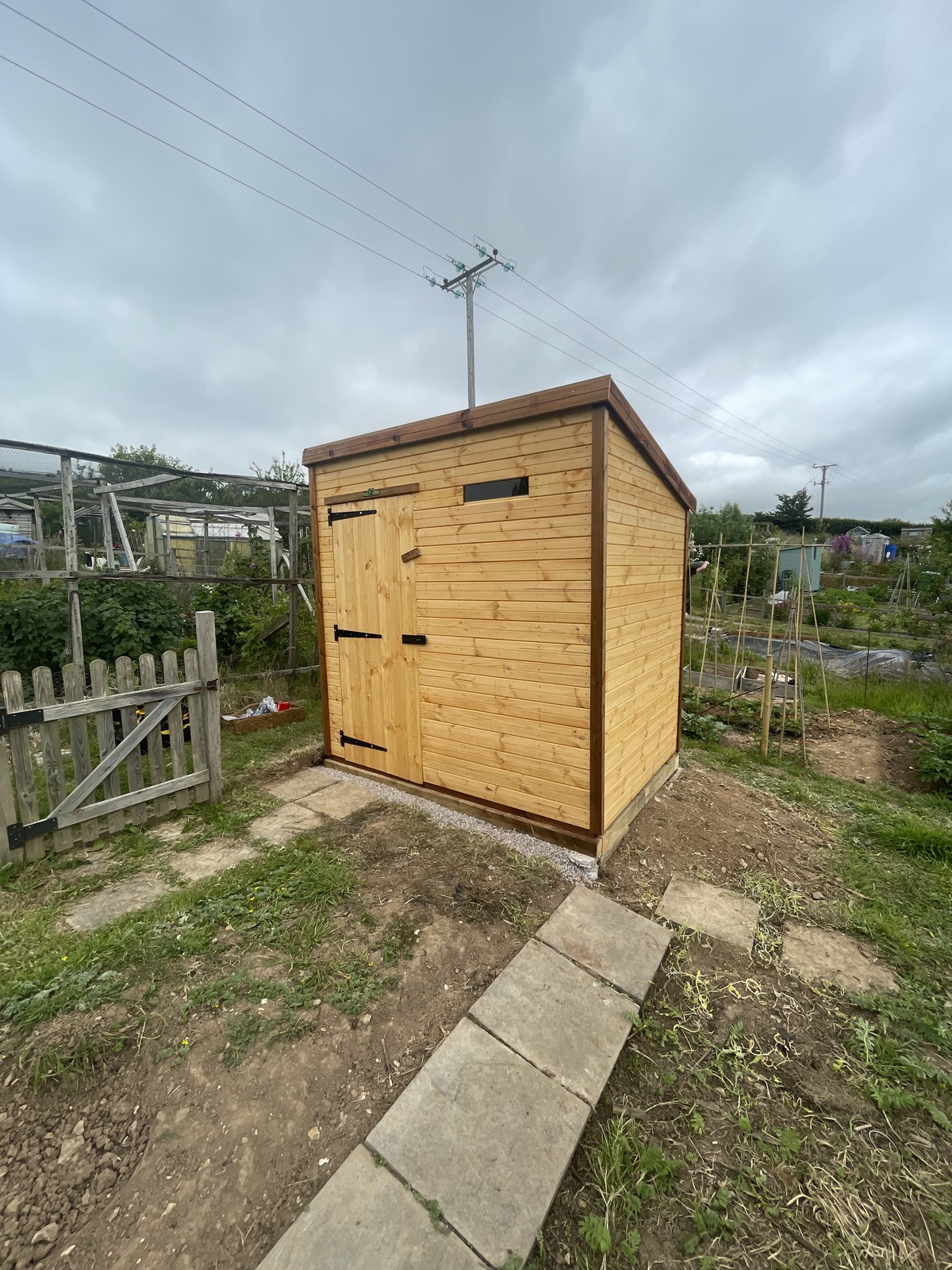 7 by 5 Pent A Classic Security shed installed on a Nottingham allotment