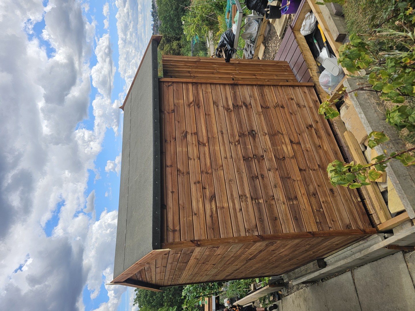 Rear view of the summer house overlooking the allotment