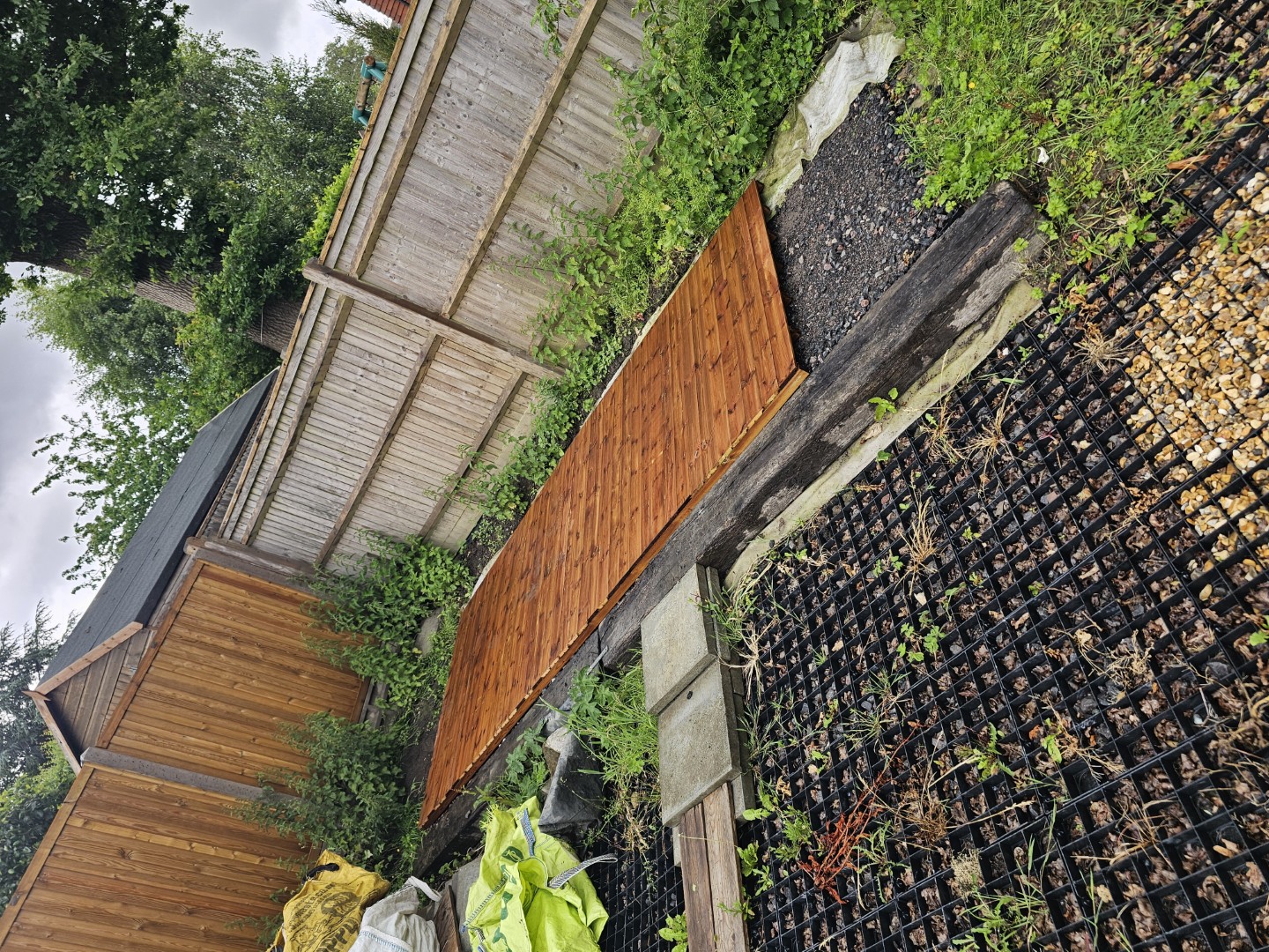 Prepared garden base before the Solihull Pent Tanalised shed was installed