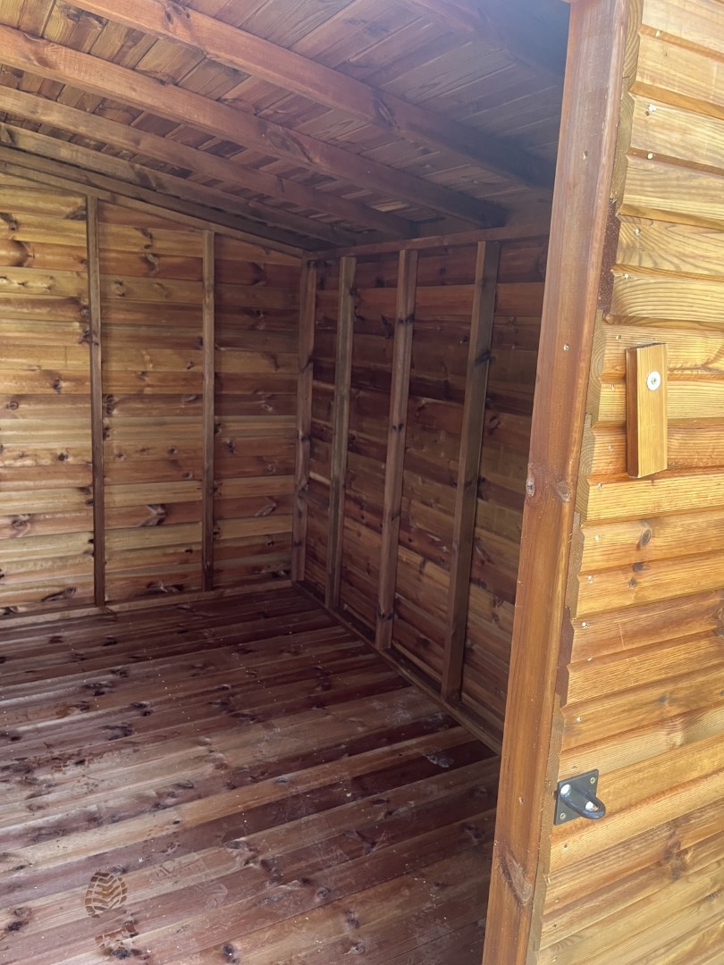 Interior of the heavy-duty Caterham School storage shed