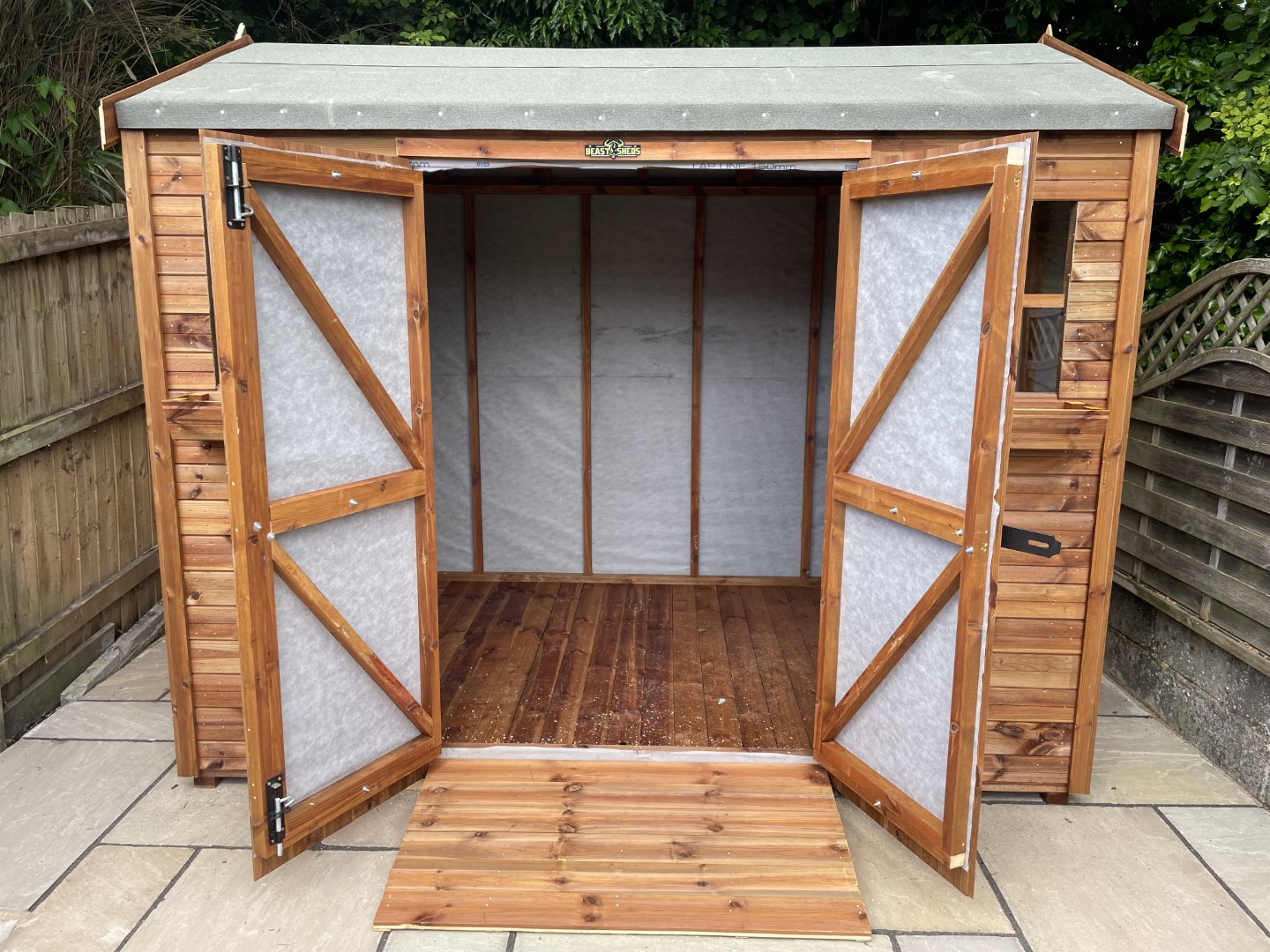 Wide double doors and bespoke ramp on the Hipex-C shed