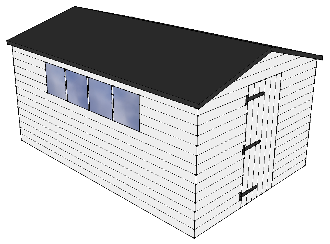 12x8 Apex shed layout
