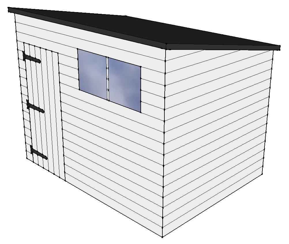 8x6 Pent A shed layout diagram