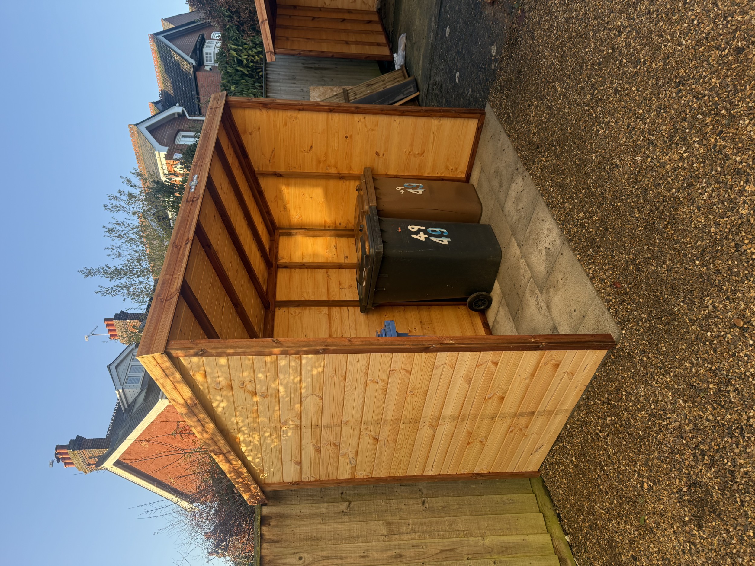 Bespoke 7x5 timber wheelie-bin store