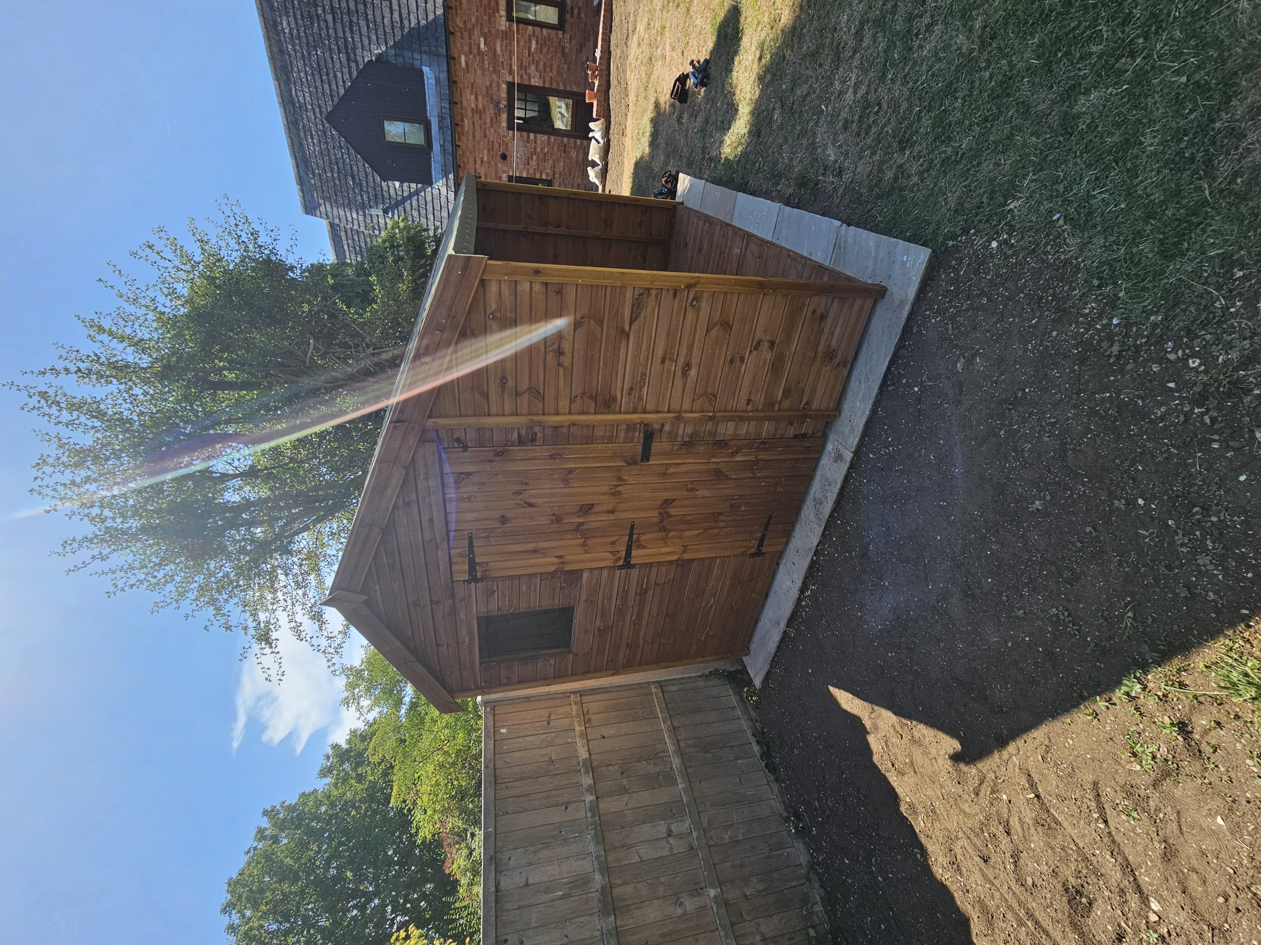 2ft back-and-side-covered extension on a 9x8 shed