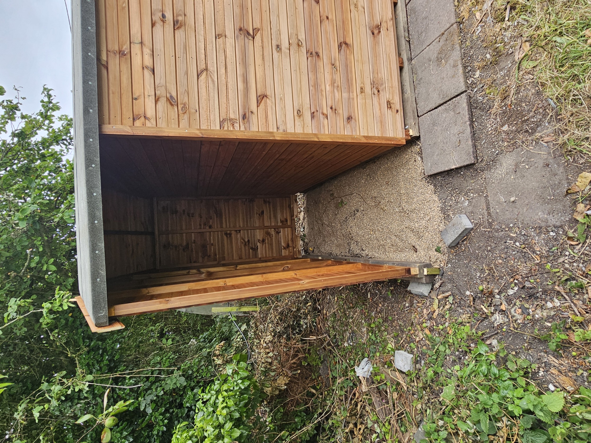 3ft back-and-side-covered extension on a 10x8 shed