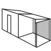 Pent back-covered extension diagram