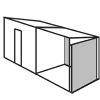 Pent back-and-side-covered extension diagram