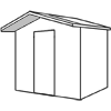 Diagram of front roof overhang on summer-style shed