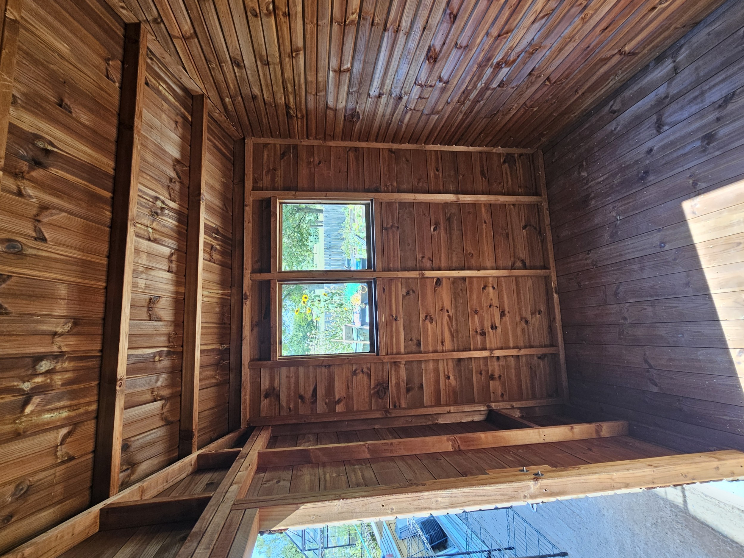 Internal timber partition construction