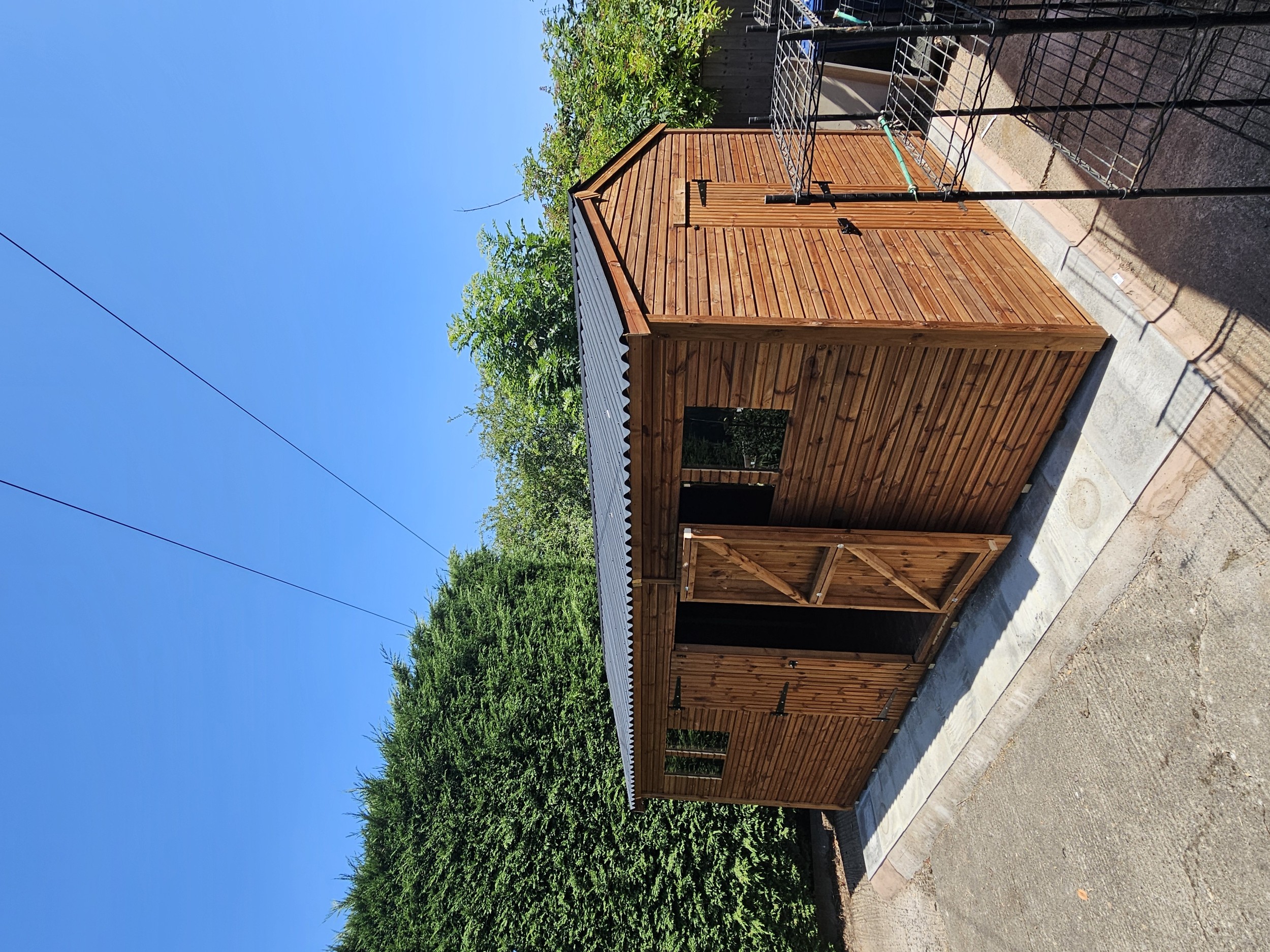 Finished partitioned shed interior