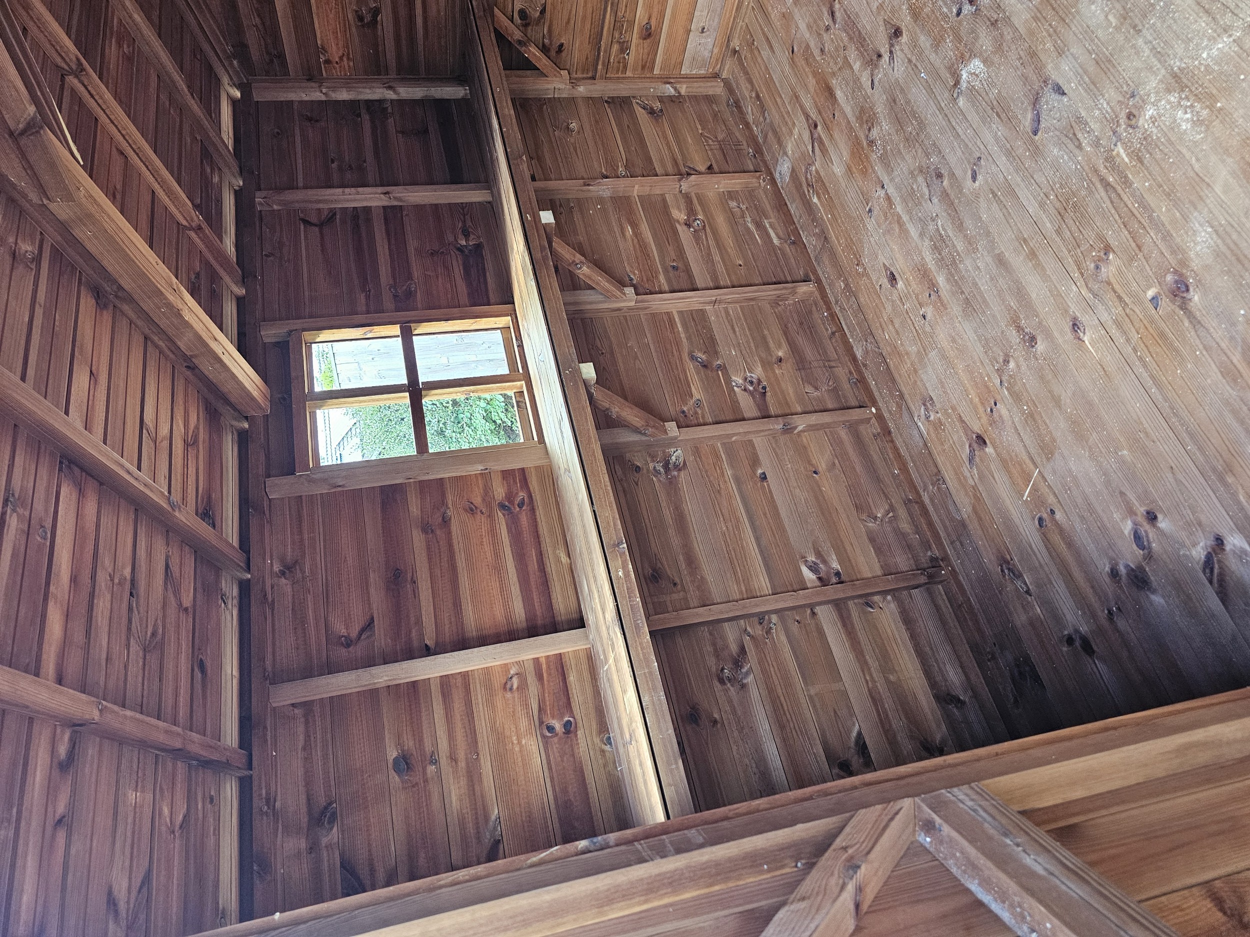 Internal timber shelving