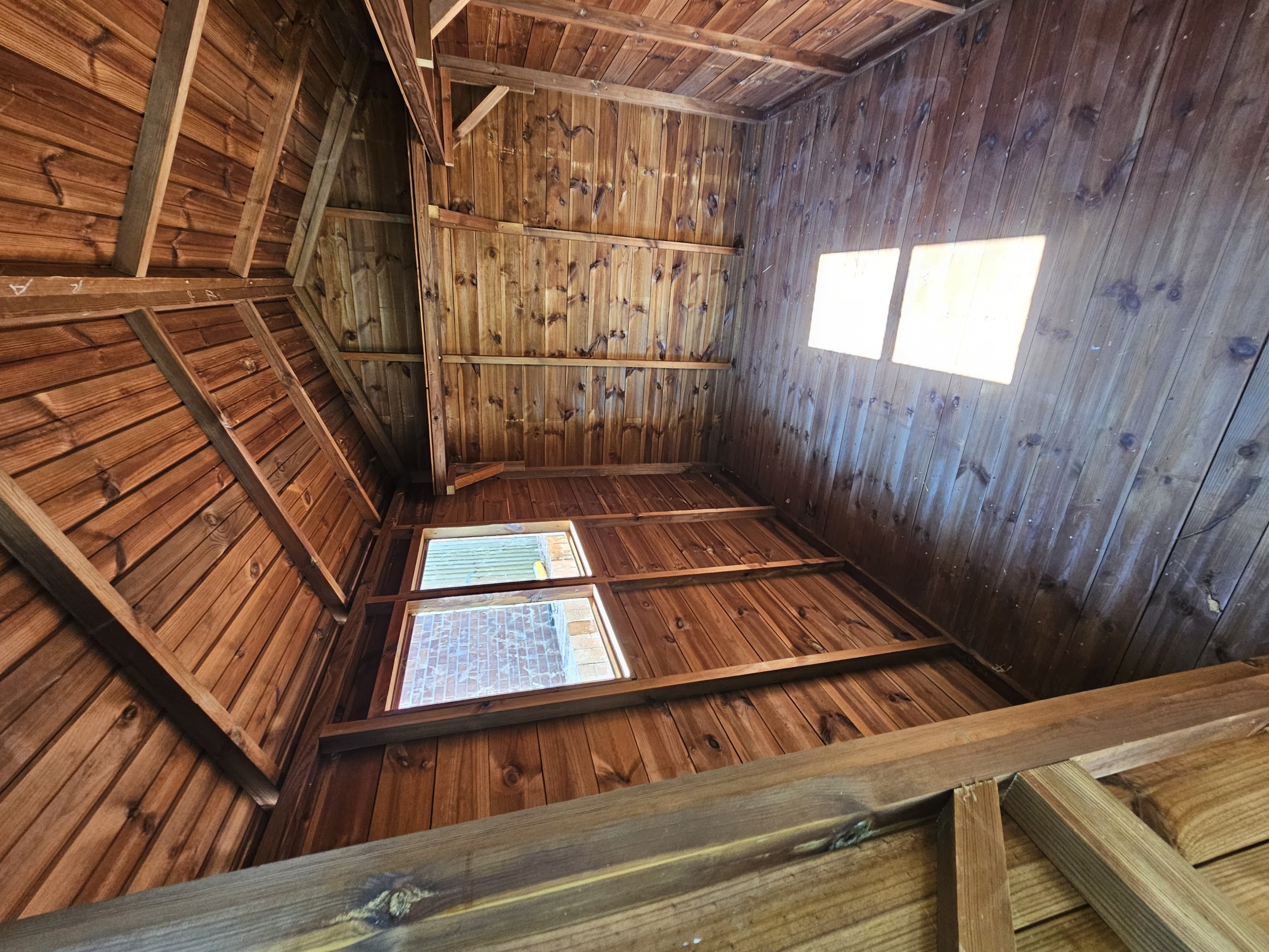 Shed shelving used for storage